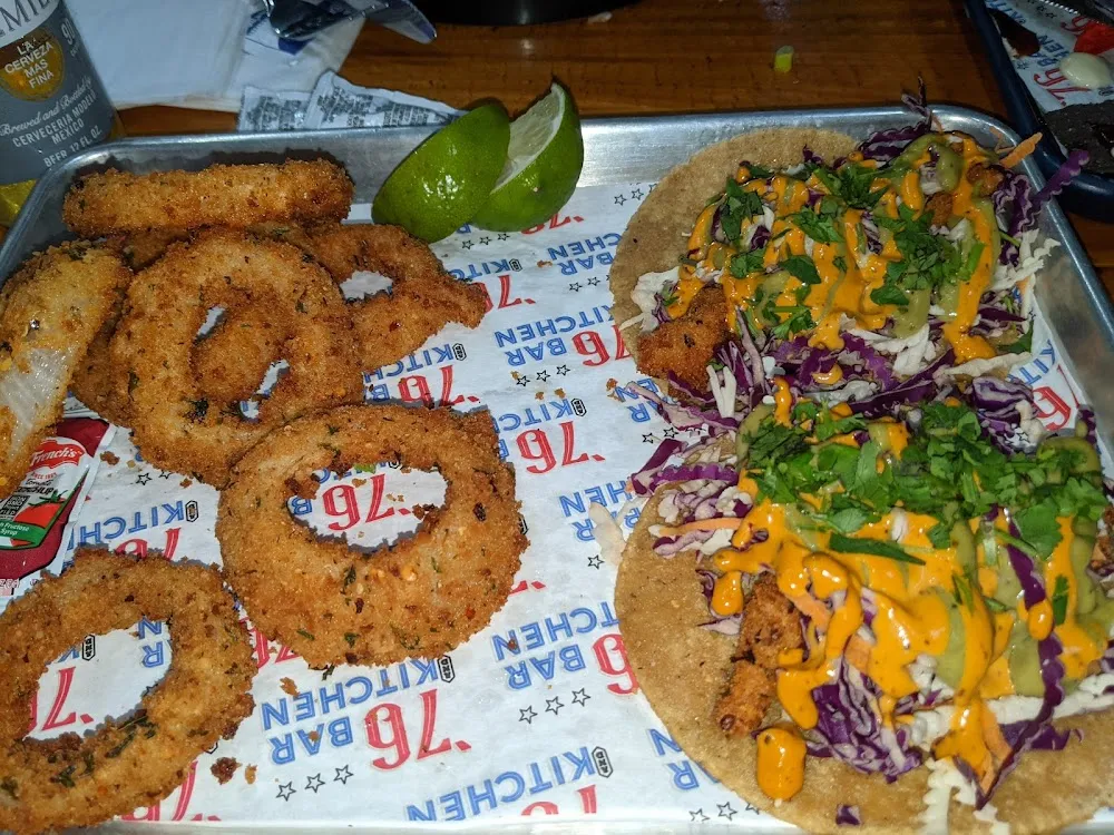 Baja Tacos and Onion Rings